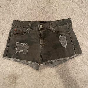 Hudson camouflaged jean shorts